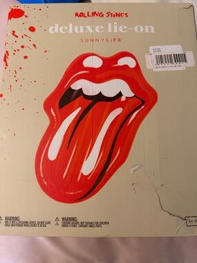 Sunnylife Rolling Stones Tongue Inflatable Float - Red, White, Black